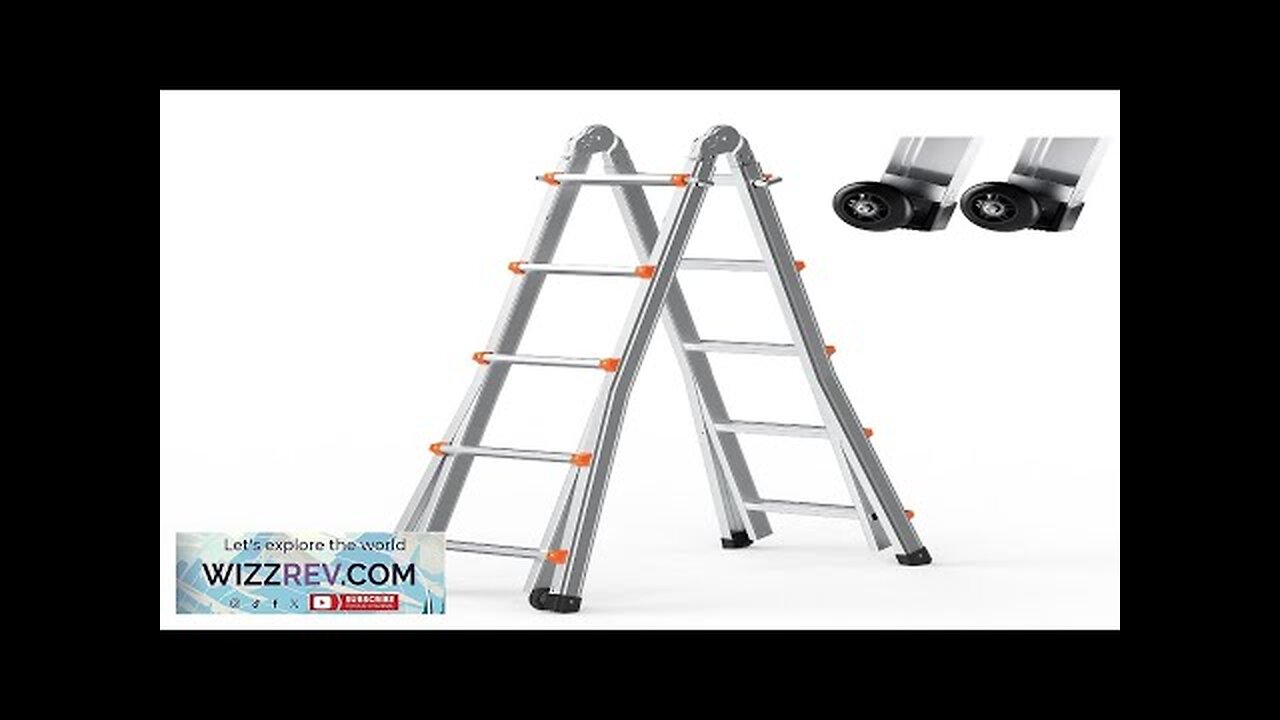 VEVOR Telescoping Ladder A Frame 16.7 FT Extension Multi-Function for Homework Review