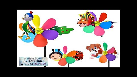 1Pcs Foldable Animal Bee Six Colors Three-dimensional Windmill Cartoon Home Garden Review