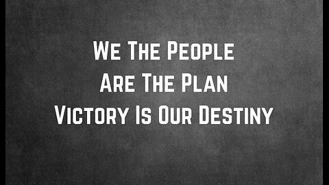 We The People Are The Plan: Victory Is Our Destiny