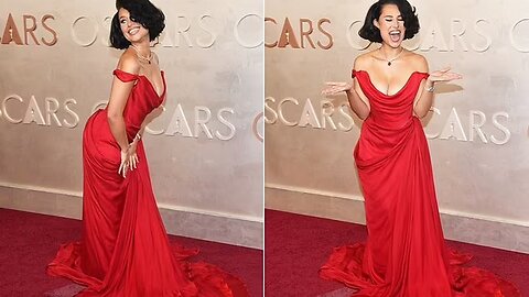 Raye Stuns in Red Gown at Oscars 2025