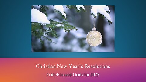 Christian New Year's Eve Resolutions