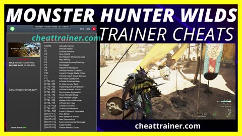 Monster Hunter Wilds Trainer Available Now Free (Unlimited Ammo, God Mod & 30 Cheats)