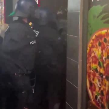 German police restore order in Berlin.