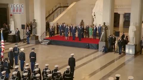 President Trump and the First Lady Attend a Pass In Review Ceremony