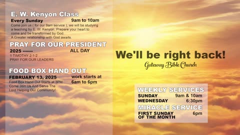 Wednesday Pray Recover All (Pastor Tony Frazee) Gateway Bible Church 630pm 2025-02-05