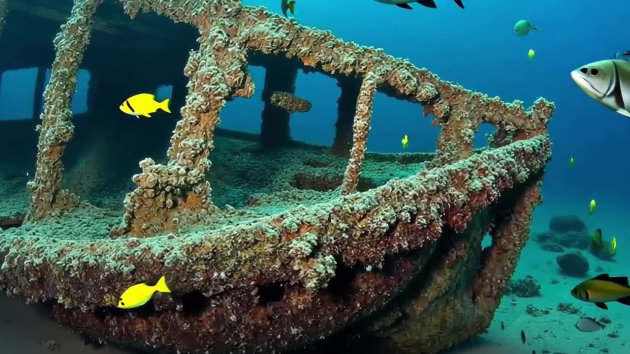 Amazing Shipwreck: Fish Explore Sunken Treasure