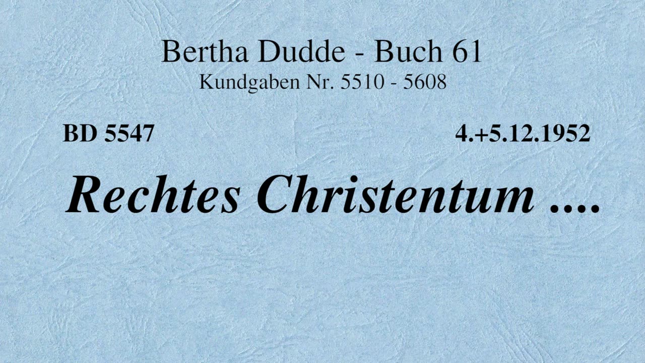 BD 5547 - RECHTES CHRISTENTUM ....