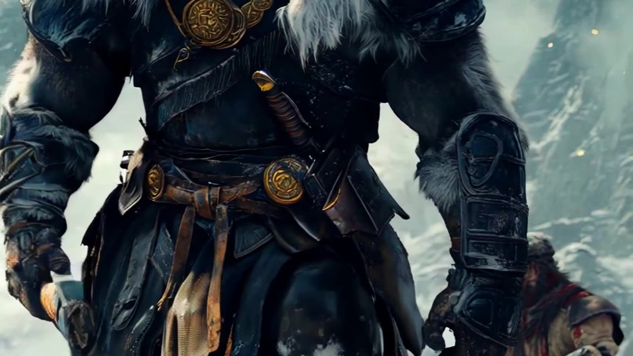 Dynamic motion of a humanoid wolf warrior walking, looking strong