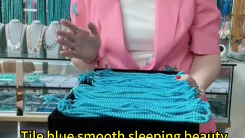 250116-5 Tile blue smooth sleeping beauty naturalsterling treatment turquoise round beads string