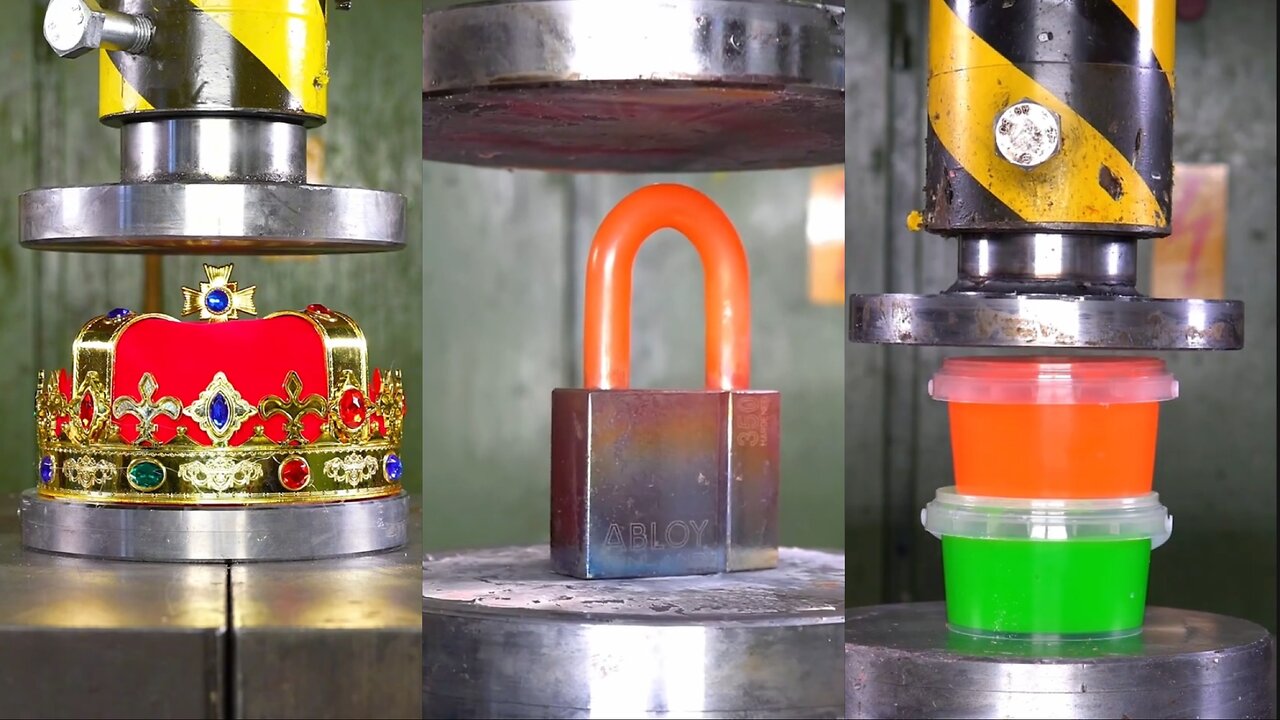 #ASMR_Hydraulic_piston_vs_crown_and_flaming_lock