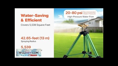 Tripod Sprinkler 360° Spray Heavy Duty Sprinklers for Lawn Garden Green Review