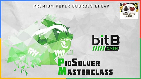 BitB Cash PioSolver Masterclass