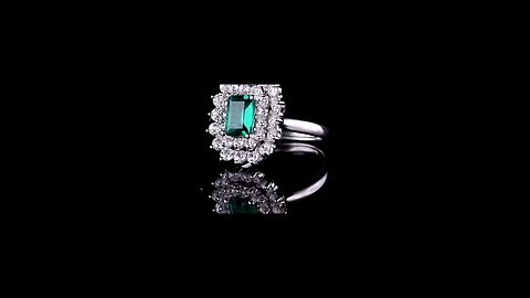 iWinstonMall,Emerald Gemstone Engagement Ring Jewellery,祖母绿宝石订婚戒指珠宝