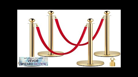 VEVOR 38 Inch Stanchion Posts Queue Red Velvet Rope (3 Gold) Review