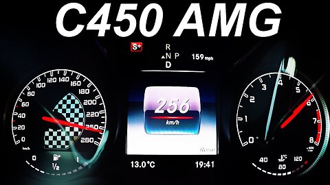 Mercedes C450 AMG Acceleration 0-255 Onboard V6 Biturbo Sound POV W205 C43 AMG