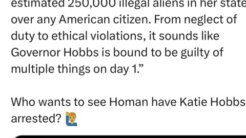 Katie Hobbs of AZ to be Arrested by Homan - Hell Yeah!!!