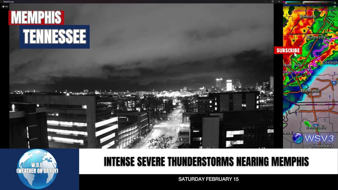 🌩️ Severe Storms Moving Through Memphis Tonight! 2/15/25 #shorts #weather