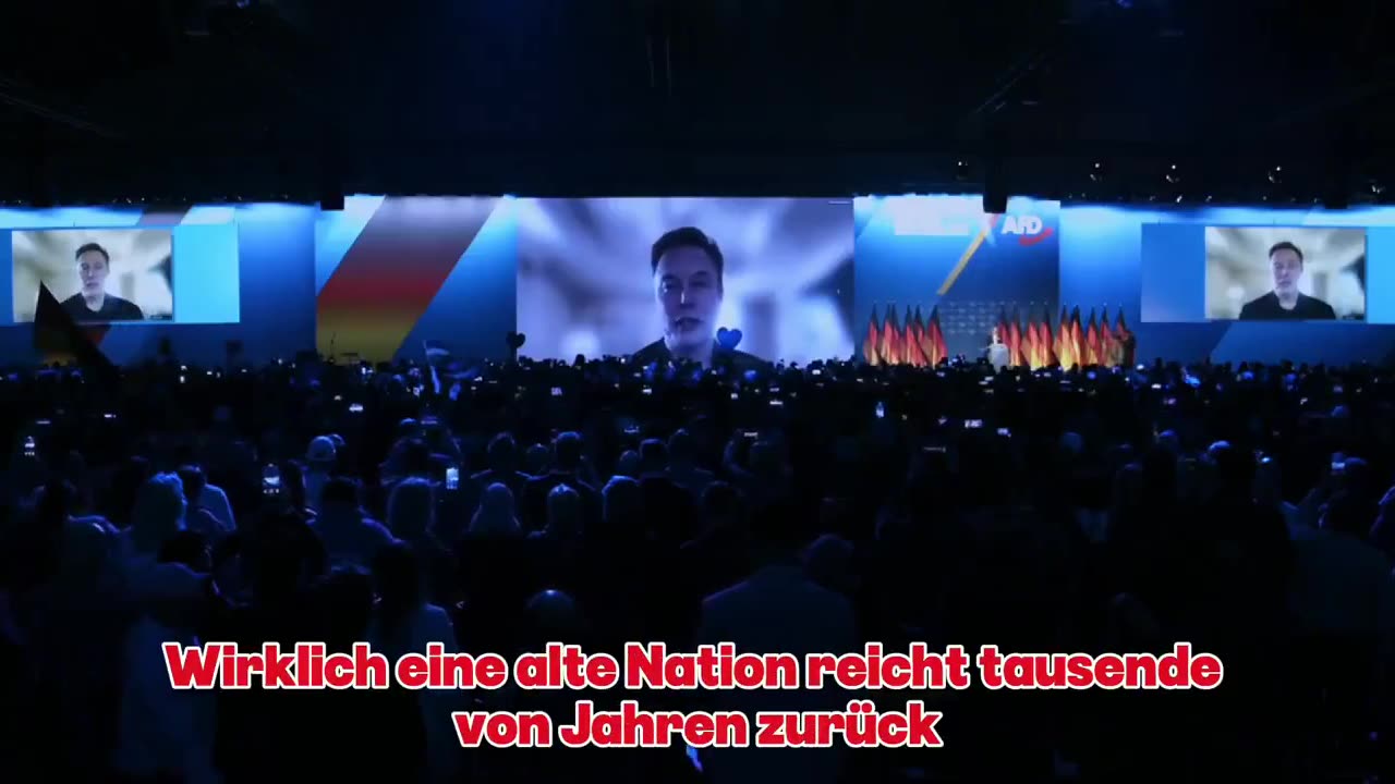 Elon Musks Rede bei der Wahlveranstaltung der AfD in Halle - Deutsche Untertitel