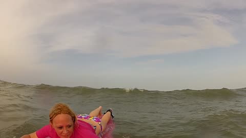 My wife Terrie first time surfing