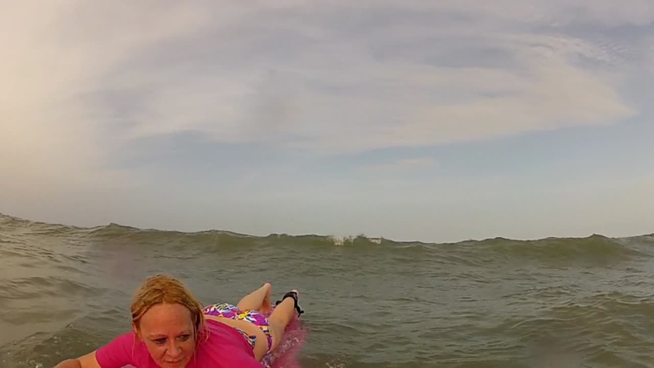 My wife Terrie first time surfing