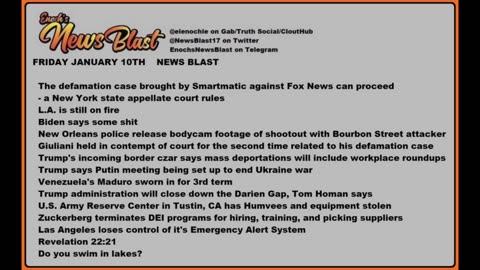 Friday January 10,2025 News Blast