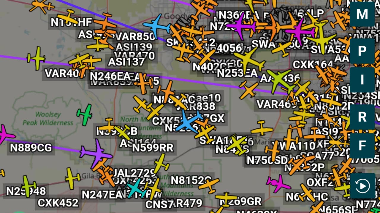 Munday Bird Watch on KPHX - gud slideshow of BANKS & airlines - no audio - Feb 17th 2025 -