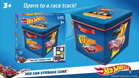 Hot Wheels Tara Toy: ZipBin 300 Car Storage Cube - Unzip to Convert Into A Playmat