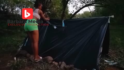 African girl camping on Barbara Media Exclusive Production