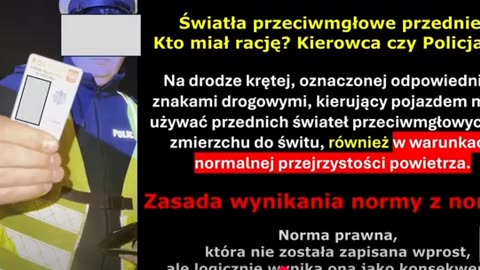 Używanie świateł przeciwmgłowych przednich. Audyt obywatelski znów klepie bzdury.