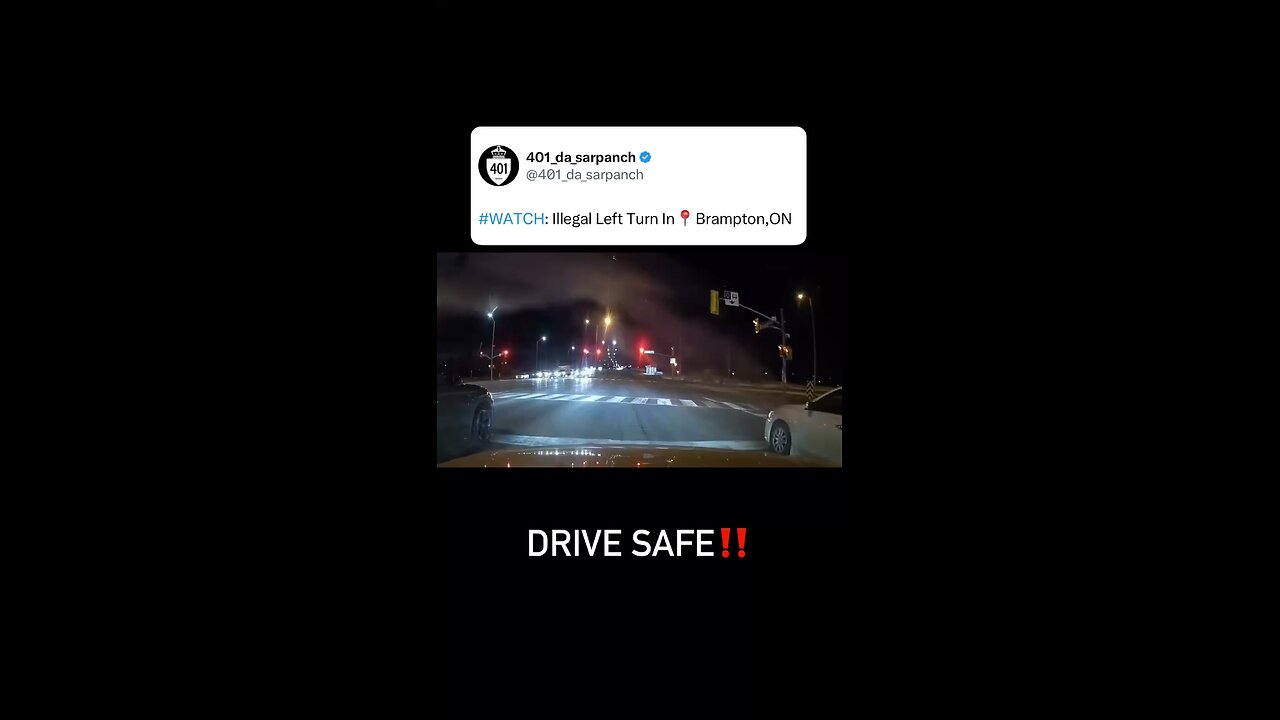 Illegal Left Turn In Brampton