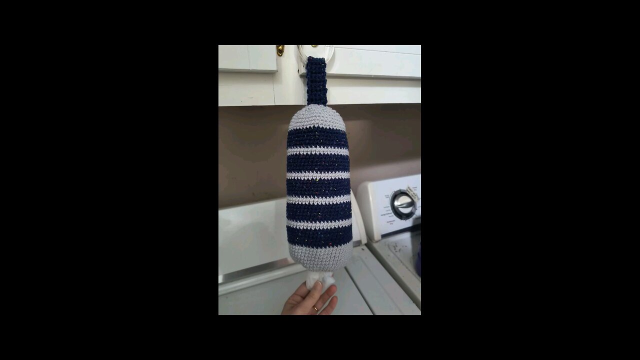 crocheted plastic bag holder