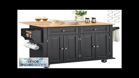 VEVOR Kitchen Island Cart Rolling Storage Cabinet on Wheel with Drawer Review