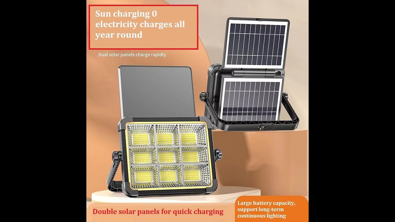 Dual Panels Solar Charging Portable Multi-functional Lighting Fixtures