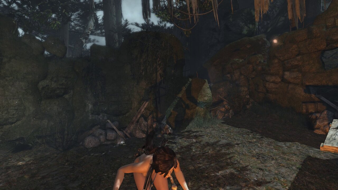 Lara Croft Naked Jumping up and down