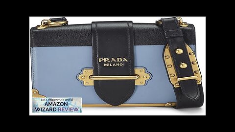 Prada Pre-Loved Blue Leather Cahier Crossbody MultiMeant to imitate the look of a vintage Review