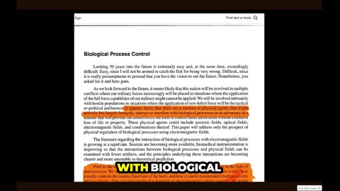 New World Vista Report: Air Force’s 30-Year Plan to Control Biological Processes