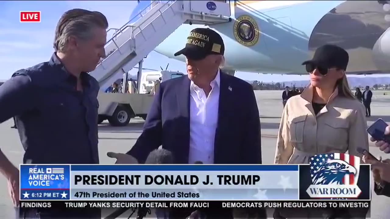 Trump vows to rebuild Los Angeles during press brief with Gavin Newsom at LAX