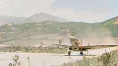 Spitfires patrol Italian skies ✈️ August 1944 ⚔️ #ColourizedFootage