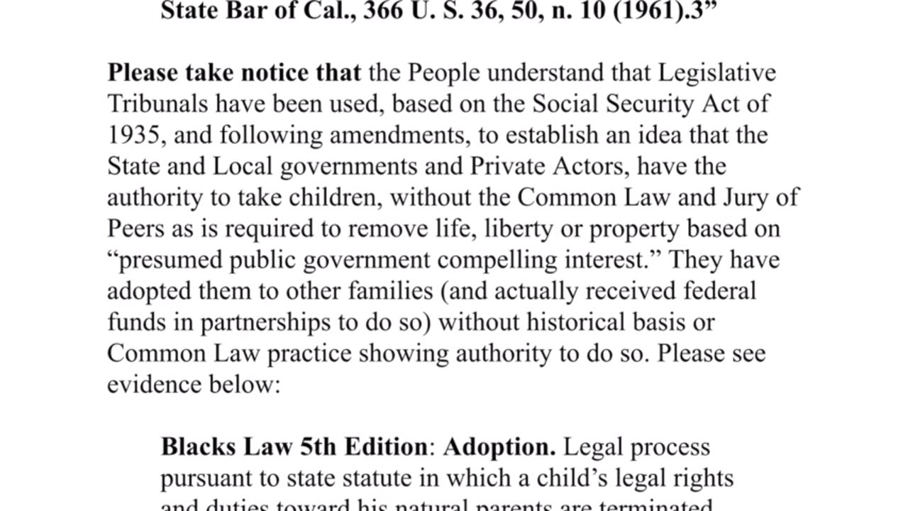 Congress Recognizes Judicial Notices & Great Awakening