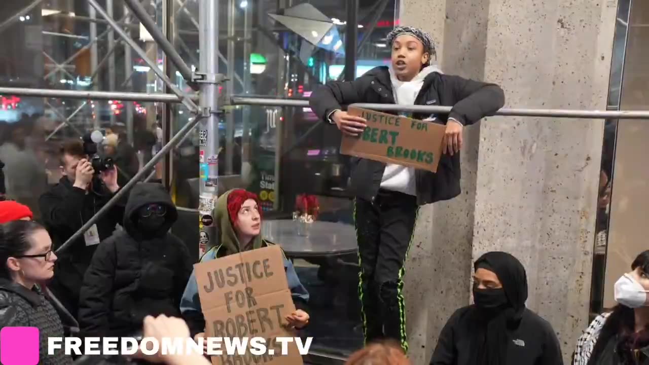 "No Justice No Peace!" March for Robert Brooks through Times Square in NYC