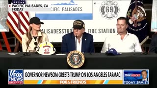 Governor Newsom greets Trump on LA tarmac