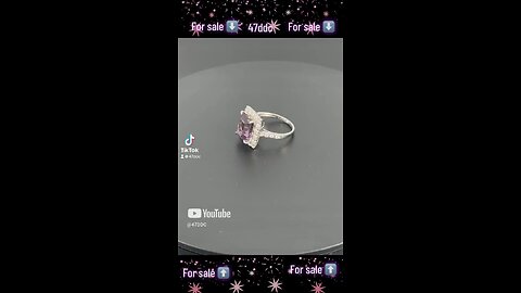 Natural purple spinel & diamond platinum ring