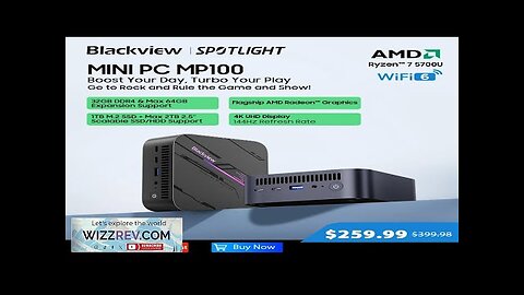 World Premiere Blackview MP100 Mini PC AMD R7 5700U 8-Core 16-thread Mini Review