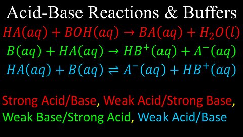 Acid-Base Reactions and Buffers, Neutralization, pH, pOH, Equilibrium, Example - Chemistry