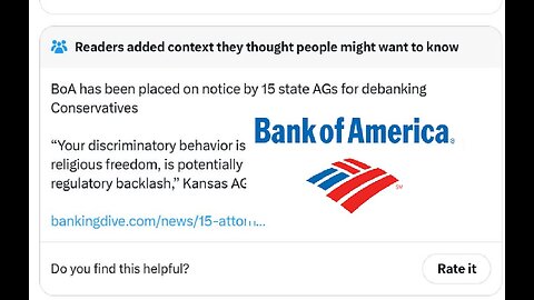 Bank of America community noted, claimed inclusive but ban conservatives