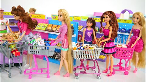 BARBIE DOLL SUPERMARKET GROCERY SHOPPING POUPEE SUPERMARCCE LEBENSMITTEL Einkaufen