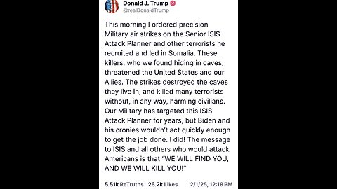 PRESIDENT TRUMP ORDERED❤️🇺🇸🪽🏛️📸MILITARY AIR STRIKES ON ISIS🏜️💥✈️⛰️⛺️💥✈️💫