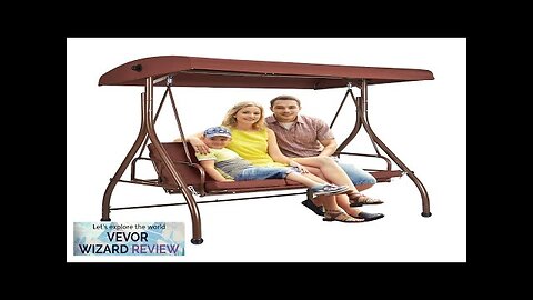 VEVOR 3-Seat Patio Swing Chair Converting Canopy Swing Outdoor Patio Porch Review