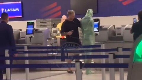 Dude Wraps Himself In Plastic And Tries To Check Himself In As Baggage At Miami Airport