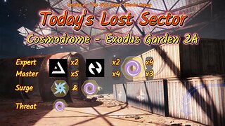 Destiny 2: 2-14-25 Exodus Garden 2A is the Lost Sector. Arc/Void Surge.